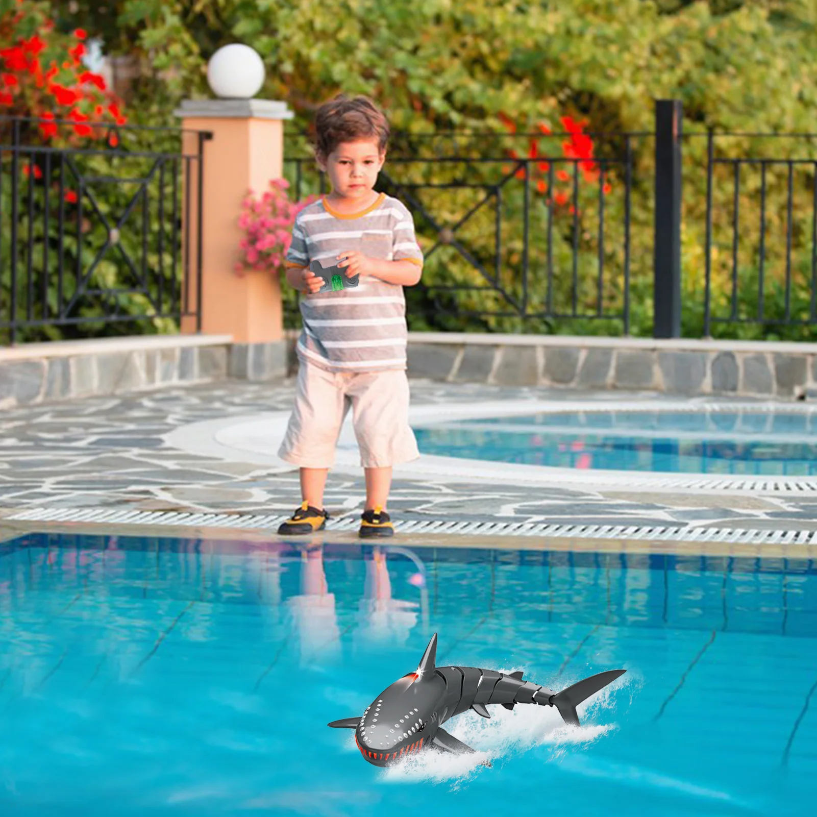 Remote Control Shark Boat Toy Outdoor Shark RC Animal Toy Charging RC Racing Boats Durable Watercraft Marine Ship For Lake Pool