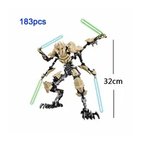 Disney Ksz714 Star Toy Anime General Robot Grievous With Lightsaber Hilt Combat Weapon Model blocks Assemble Figure Toy Gifts 2