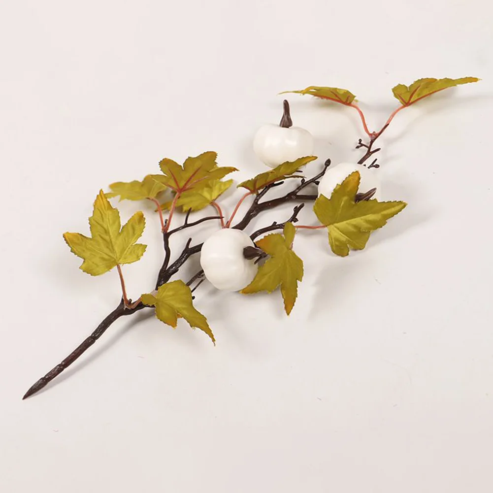 Kürbis-Herbststiele für Vasen, künstliche Ahornblätter, Zweige, künstliche Beerenpicks, Ahornblätter, Zweige, Halloween-Dekoration – Detail 14