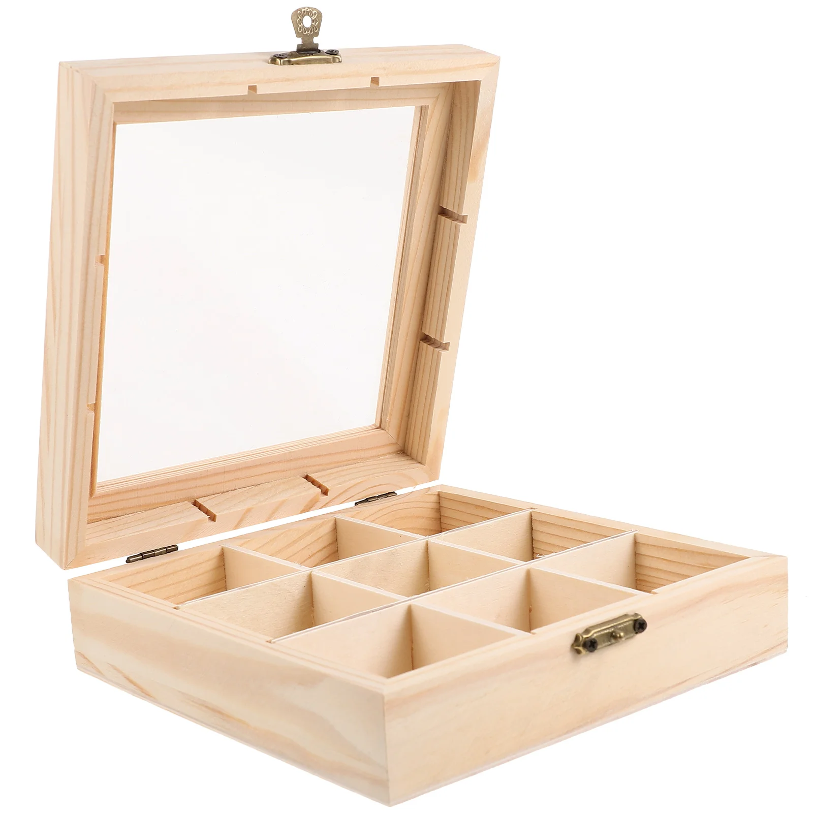 Tea Tin Box 9-Compartment Tea Bag Countertop Holder Sugar Packet Coffee Organizer