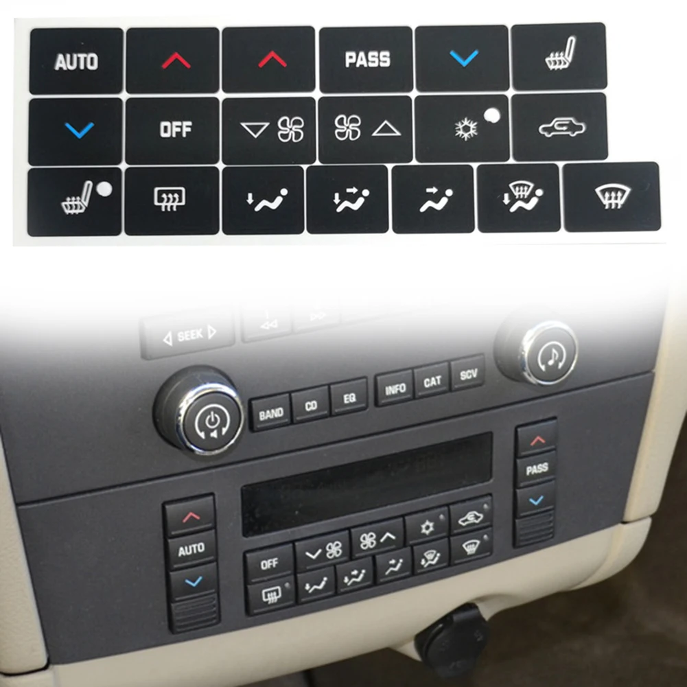 

Interior Sticker 1pc A/C Black Button Climate Control Decal Sticker For Buick Lacrosse 2005-2009 High Grade Vinyl Brand New
