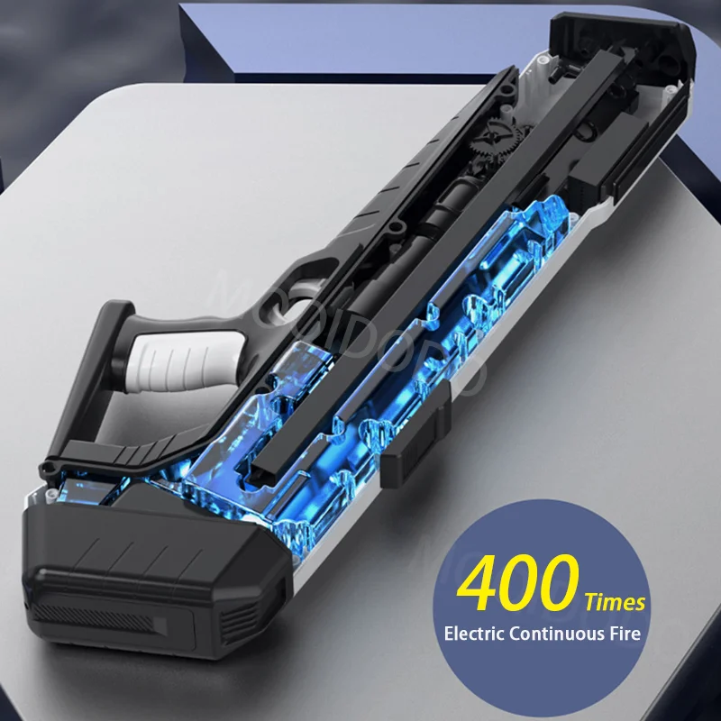 Water Guns Electric Water Gun Toy With LED Light Powerful Automatic Water Pistol Continuous Shooting Pool Beach Outdoor Toys For Boys Adult