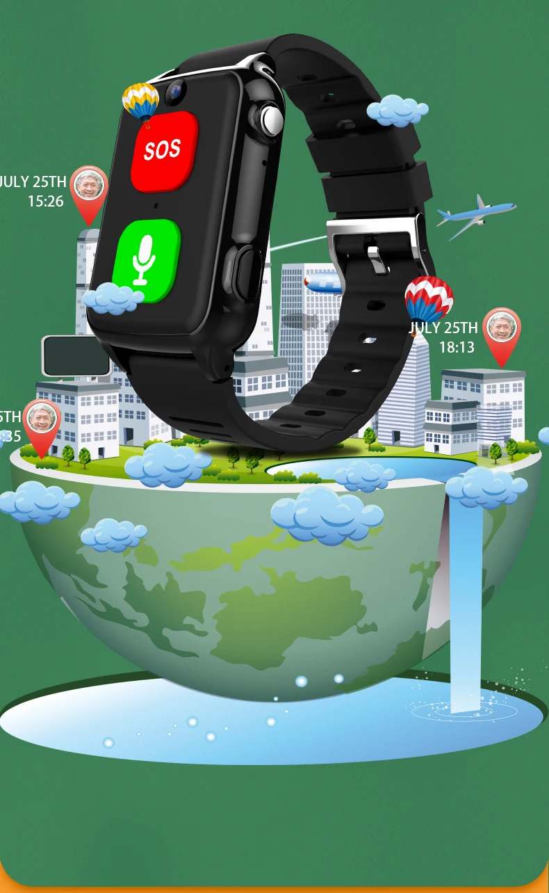 Pulsera de seguimiento con GPS para ancianos, rastreador de Voz  bidireccional, impermeable, IP67, 4G - AliExpress