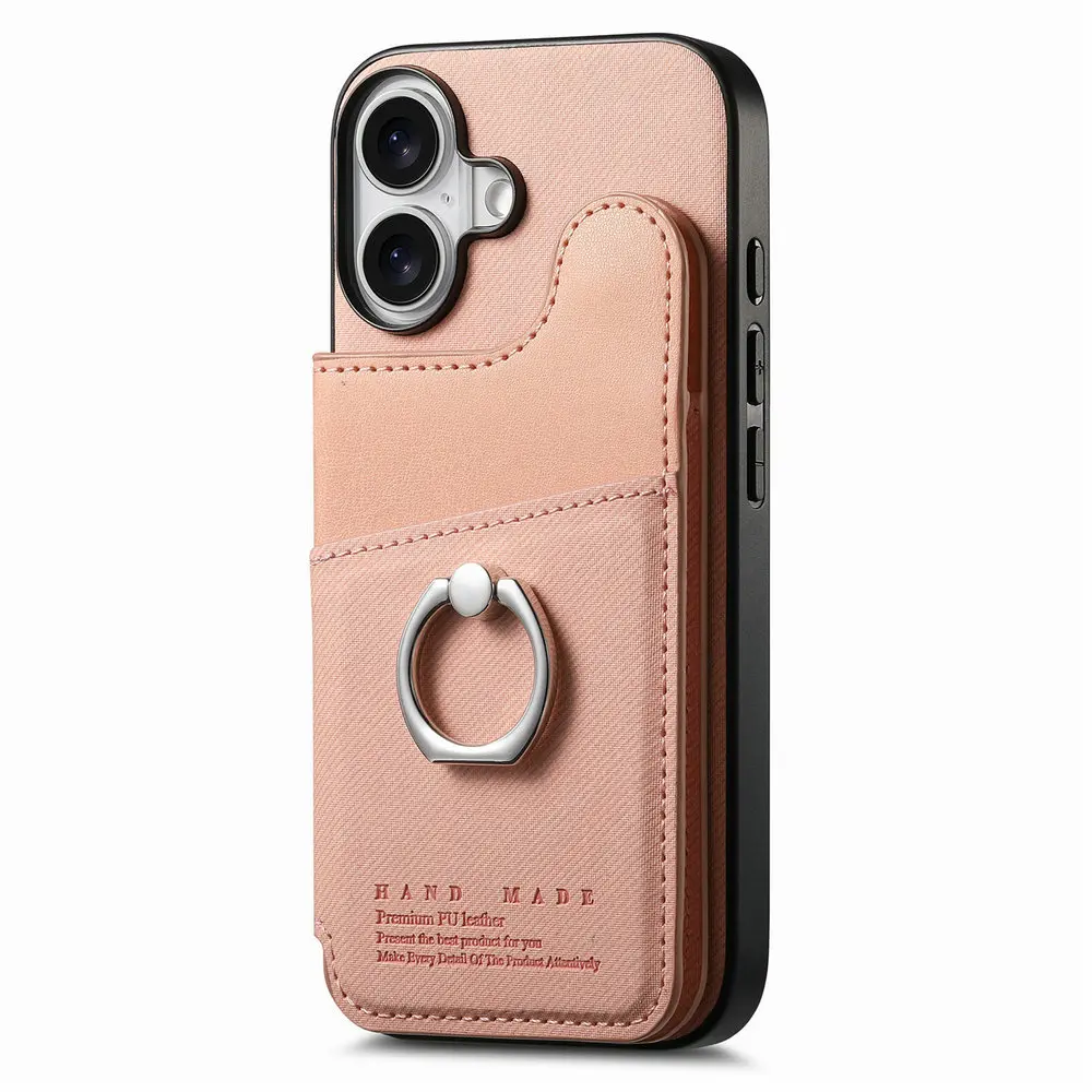 Wallet Double Button Magnet Leather RFID Card Case and Back Cover