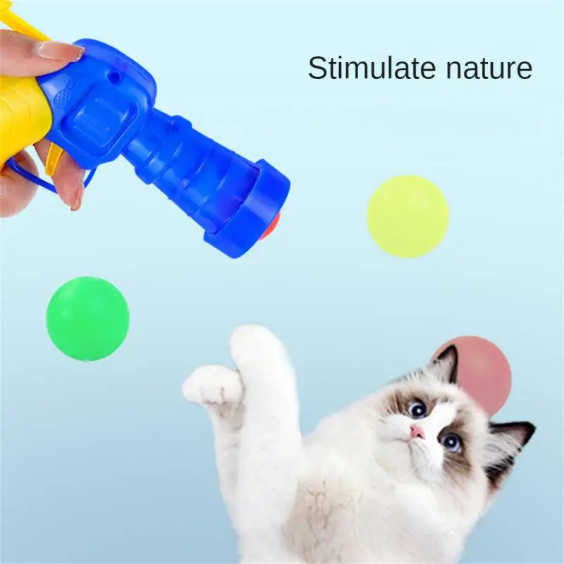 고양이 봉제 공 사격 총, 우울증 완화, 자체 추진 무소음 공, 마이크로 탄성 정적 접착 총알, 고양이 개 장난감