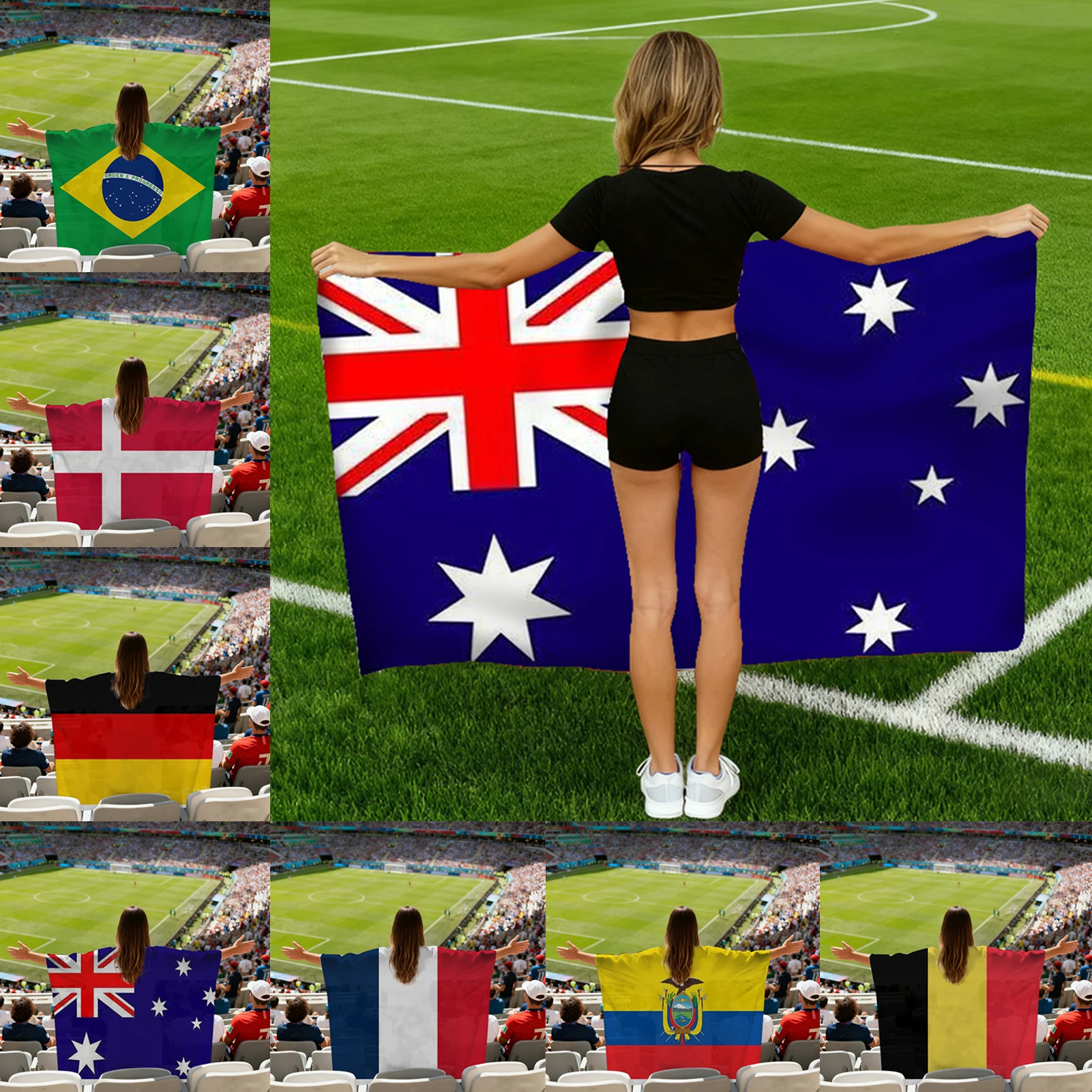 For 2026 World Cup Football Flags Reinforced Stitching Double Sides Flags With 24-Team Collection For Clubs Decor Sports Fans