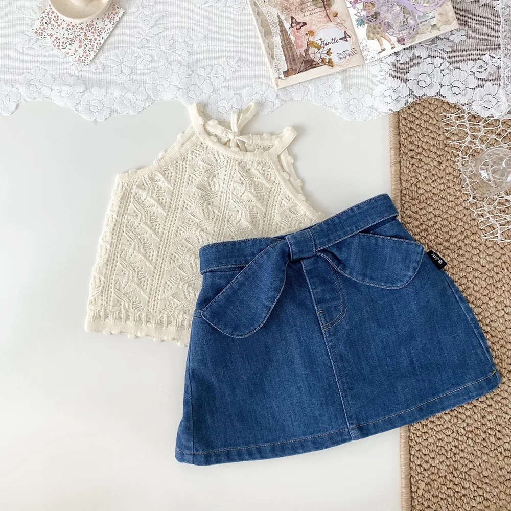 Girls Knit Vest Hollow Waistcoat String Baby Clothes