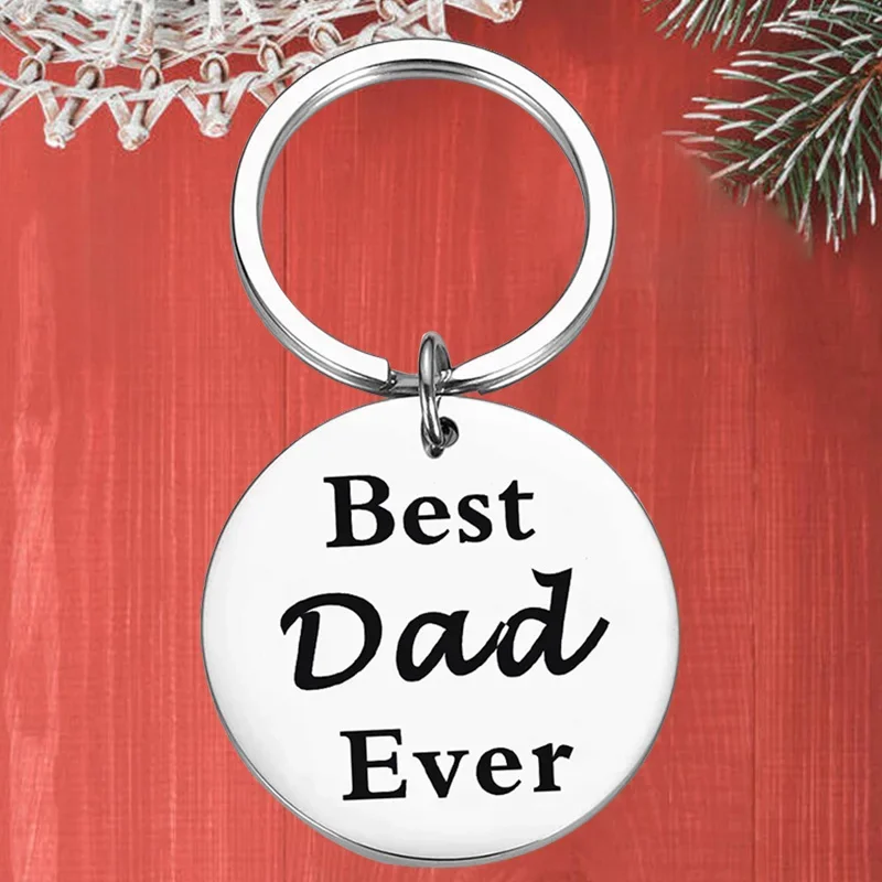 

Metal Dad Gifts Keychain pendant Fathers Day key chain Dad Father Papa Birthday Gifts From Daughter Son