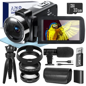 NBD 2.7K Video Camera 42MP Digital Camera Vlogging Camera for 3.0inch Flip Screen Camcorder with Remote Control 1