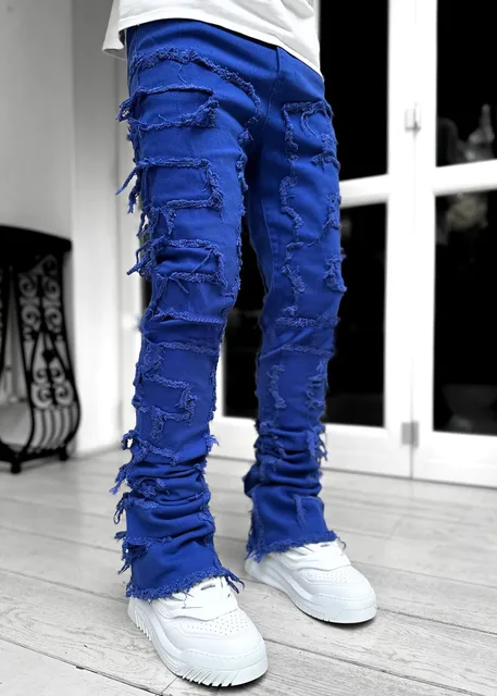 Patchwork Distressed Jeans Trousers 21