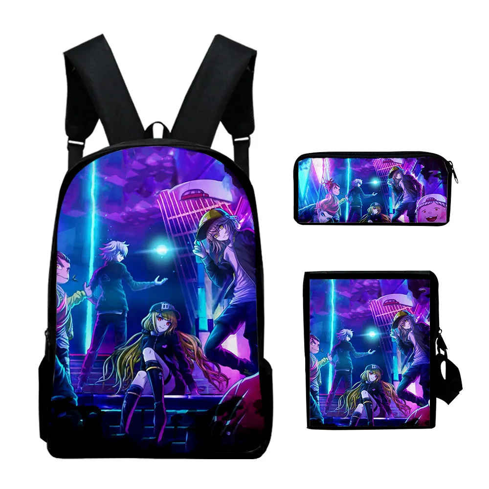 Popular Trendy Cute tribe nine 3D Print 3pcs/Set pupil School Bags Laptop Daypack Backpack Inclined shoulder bag Pencil Case