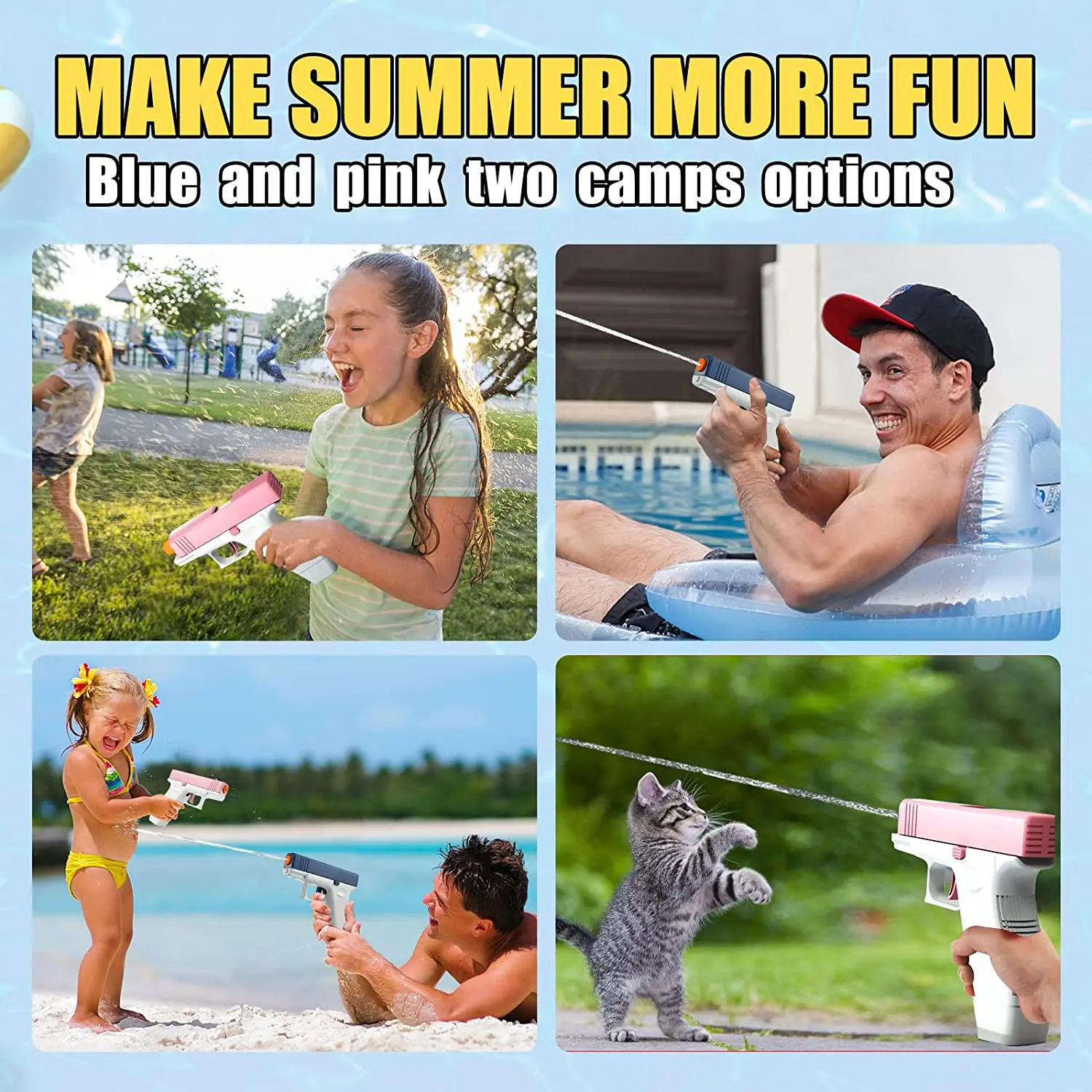 Cool No Manual Loading Required Water Gun Squirt Water Blaster Toy Without Charge Summer Swimming Pool Beach Fighting Play 13cm 5
