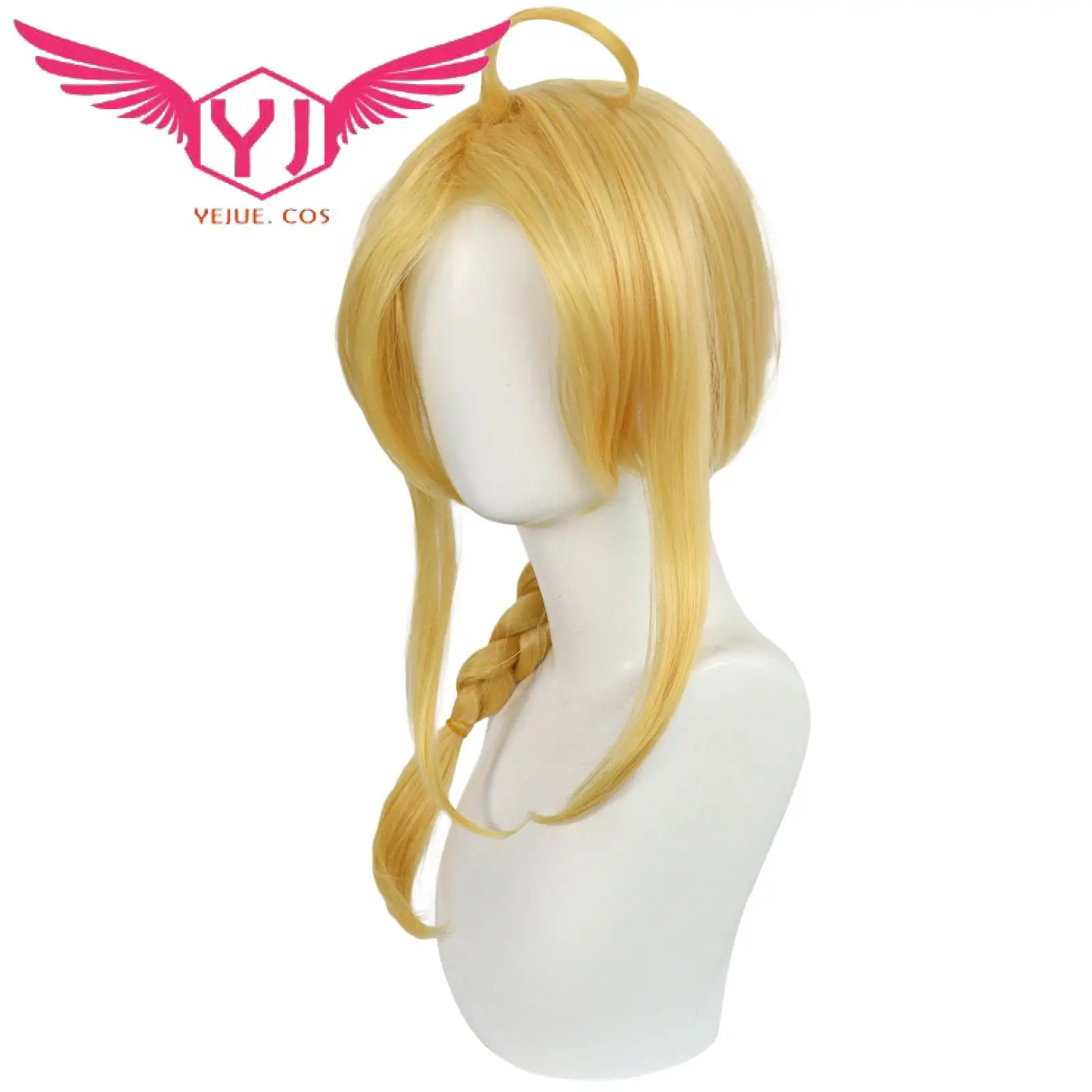 

Anime Fullmetal Alchemist Edward Elric Blonde Cosplay Wig Yellow Curly Braided Synthetic Hair High Temperature Fiber