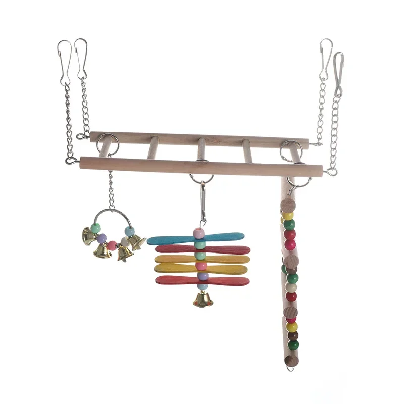 Bird Toy Ladder, Swing, Lifting Ring, Bird Biting Equipment, Peony Parrot Toy 5