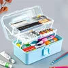 2/3 Layers Large Capacity Storage Box Foldable Multifunctional Plastic Portable Makeup Hairpin Organizer Nail Art Jewelry Box 1