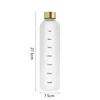 1L Water Bottle with Time Marker 32 OZ Fitness Sports Outdoor Travel Portable Leakproof Drinkware BPA Free Frosted Drink Bottles 5