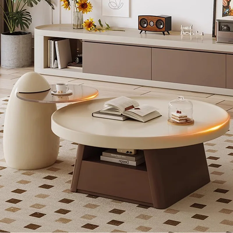 

Aesthetic Round Coffee Tables Modern Design Storage Small Coffee Table Living Room Minimalist Mueble Entrada Recibidor Furniture