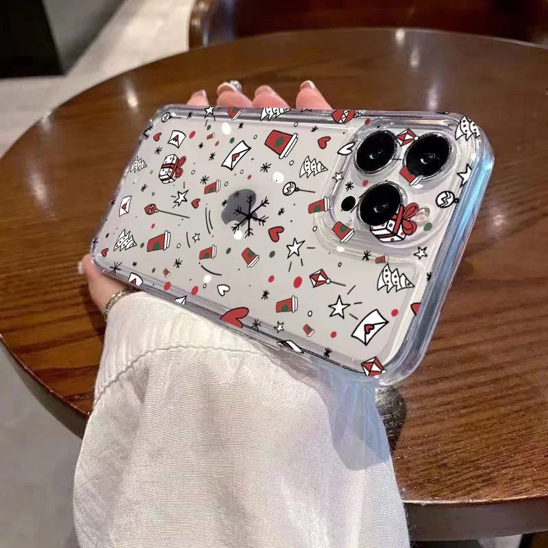 Luxury Cartoon Christmas Transparent Phone Case