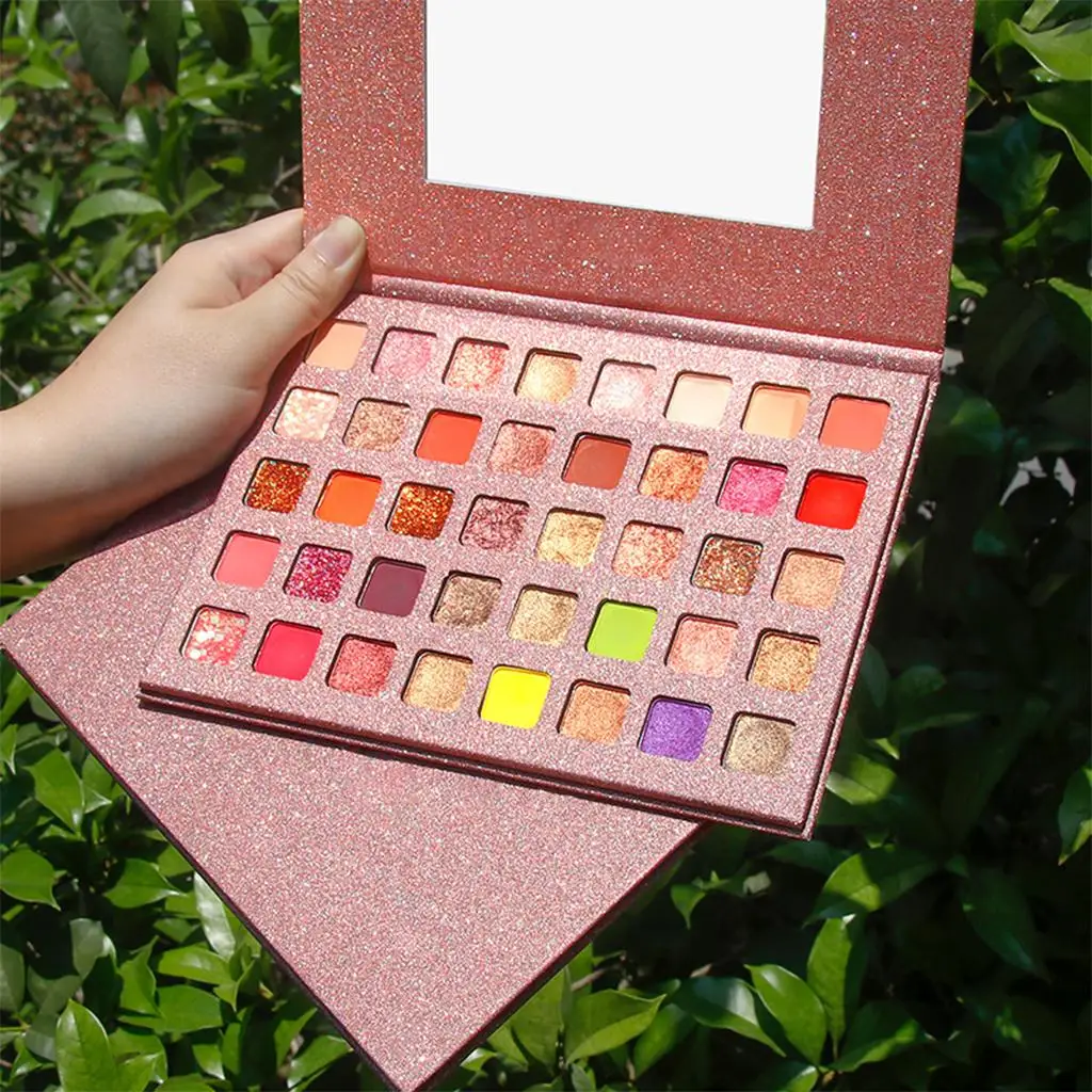 40 Colors Eyeshadow Foldable Case Colorful Smooth Blended Festival Gift Vibrant Colors Matte Shimmer Glitter Women