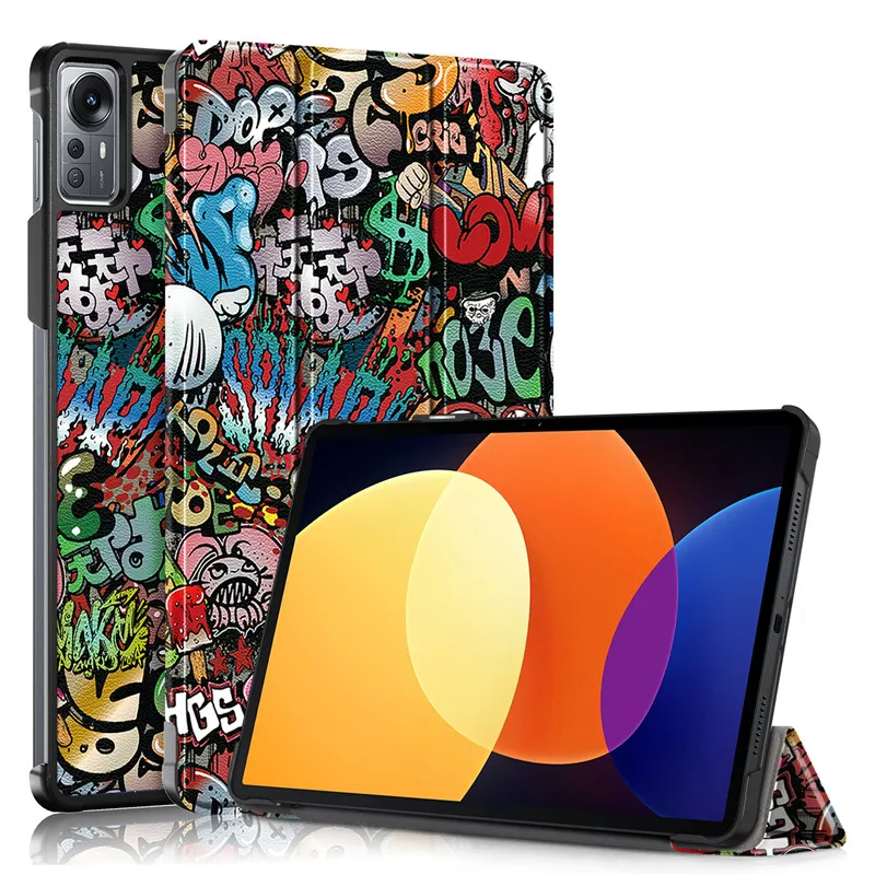 

Чехол для Xiaomi Pad 5 Pro 12,4 дюйма, чехол из искусственной кожи, складная подставка, Магнитный чехол для Funda, Xiaomi Mi Pad 5 Pro, 12, 4, планшет для детей
