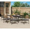 Wicker Outdoor Dining Set for 6, Upholstered 7 Piece Patio Dining Set with Armrests, Modern Outdoor Dining Table Sets 3