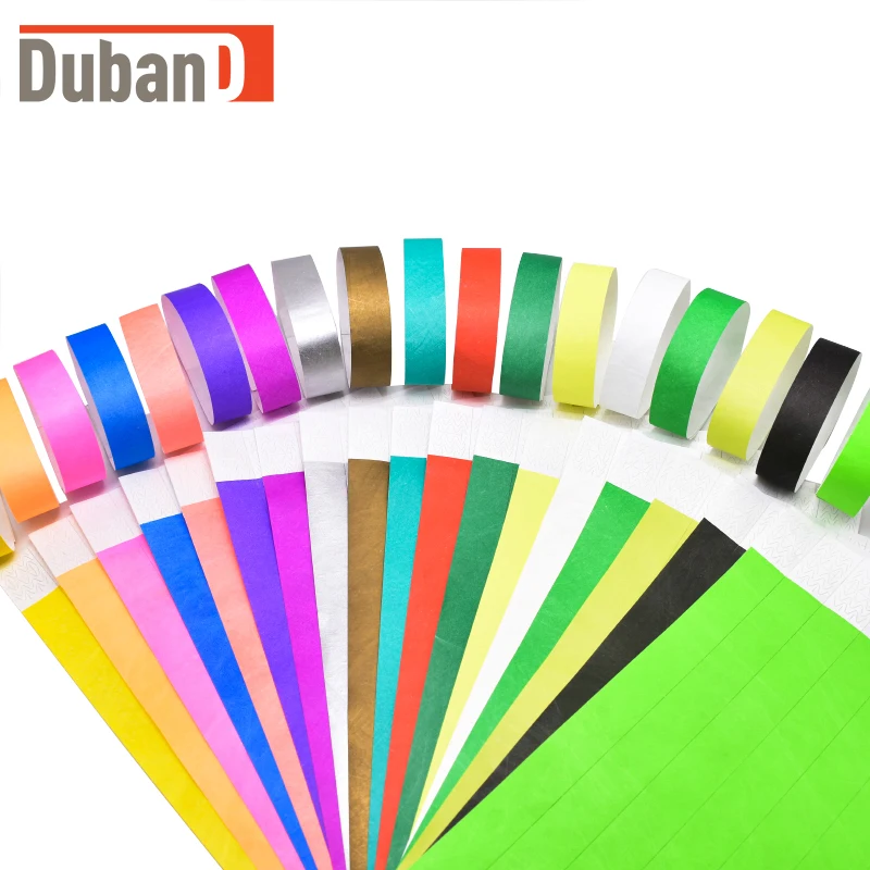 SAVITA 200-Pack Colored Paper Wristbands - 10 Neon Colors Waterproof Disposable Event Wristbands 3/4 Inch