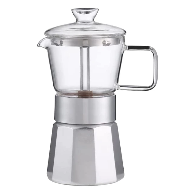 Moka Induction Stovetop Espresso Maker,Crystal Glass-top & Stainless Steel  Espresso Moka Pot,Classic Italian coffee maker - AliExpress