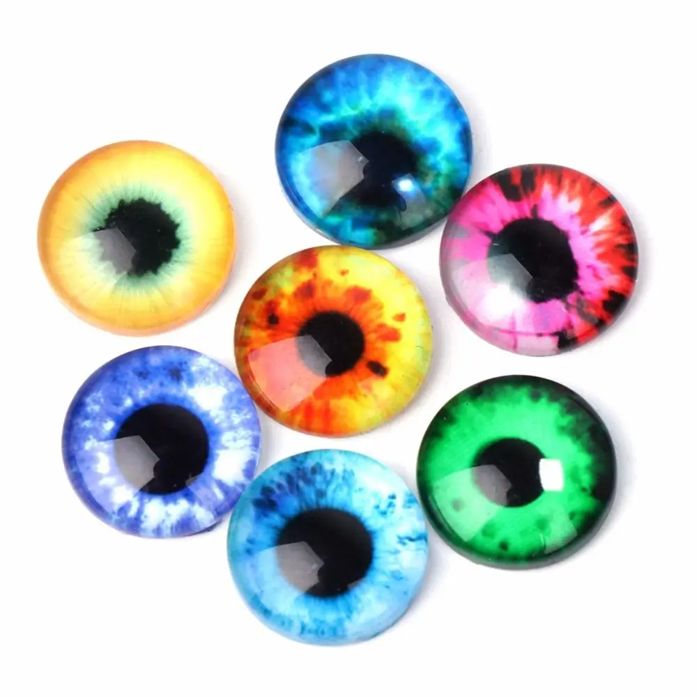 100 Pcs 6/8mm Glass Doll Eyes DIY Crafts Eyeballs For Dinosaur Cat