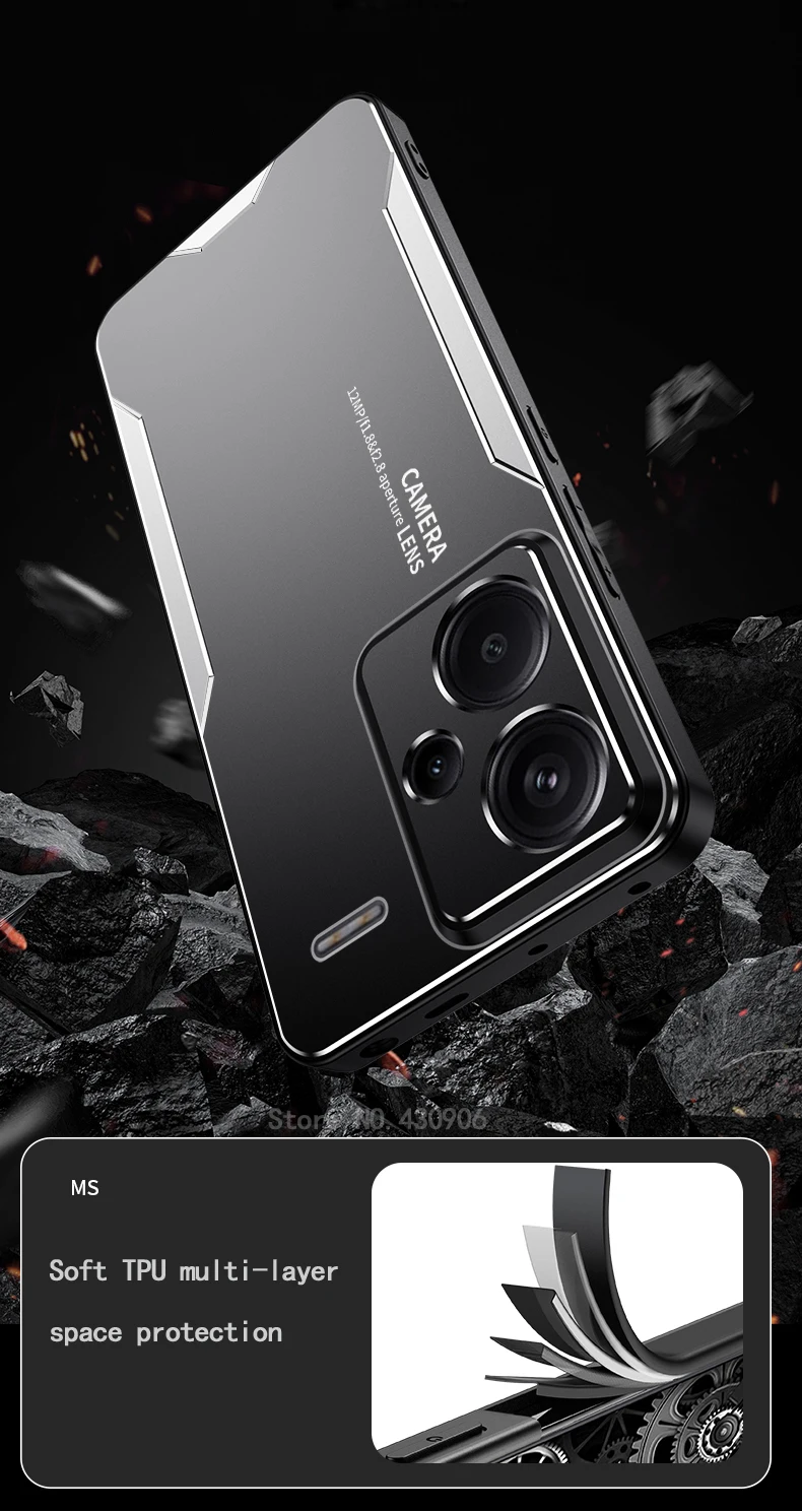 Für Redmi Note 13 Pro + 5G Fall Metall Aluminium Schutz Objektiv Frost Fall Für Xiaomi Redmi Hinweis 13 pro Plus Verhindern Fingerabdrücke – Detail 3
