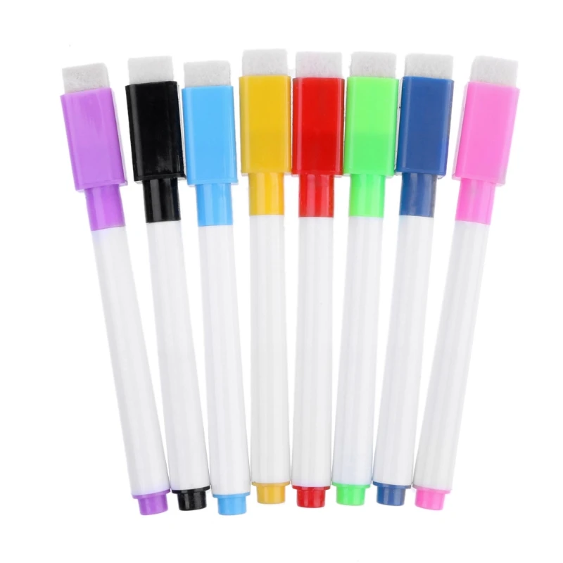 

2023 New 1 Set Whiteboard Pen Erasable Marker Office School Supplies 8 Colors