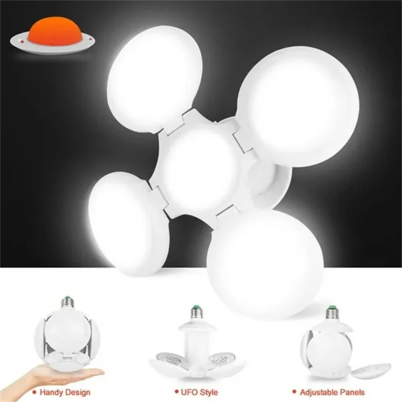 40W 120LED E27 Garage Light Bulb Deformable Ceiling Fixture Lights Shop Workshop Lamp 6500K Living Room Decoration