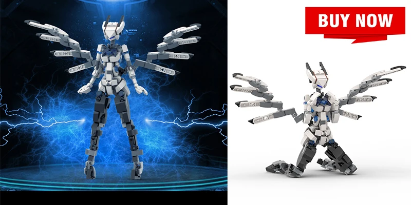  Valkyrie Sci-Fi Futuristic Mobile Suit Girl Robot Building Set,  Mech Girl Action Figure Mecha Armored Female Lancer Model Toy Female Robot  Building Blocks Robot Girl Birthday Gift for Fans(622 Pcs) 