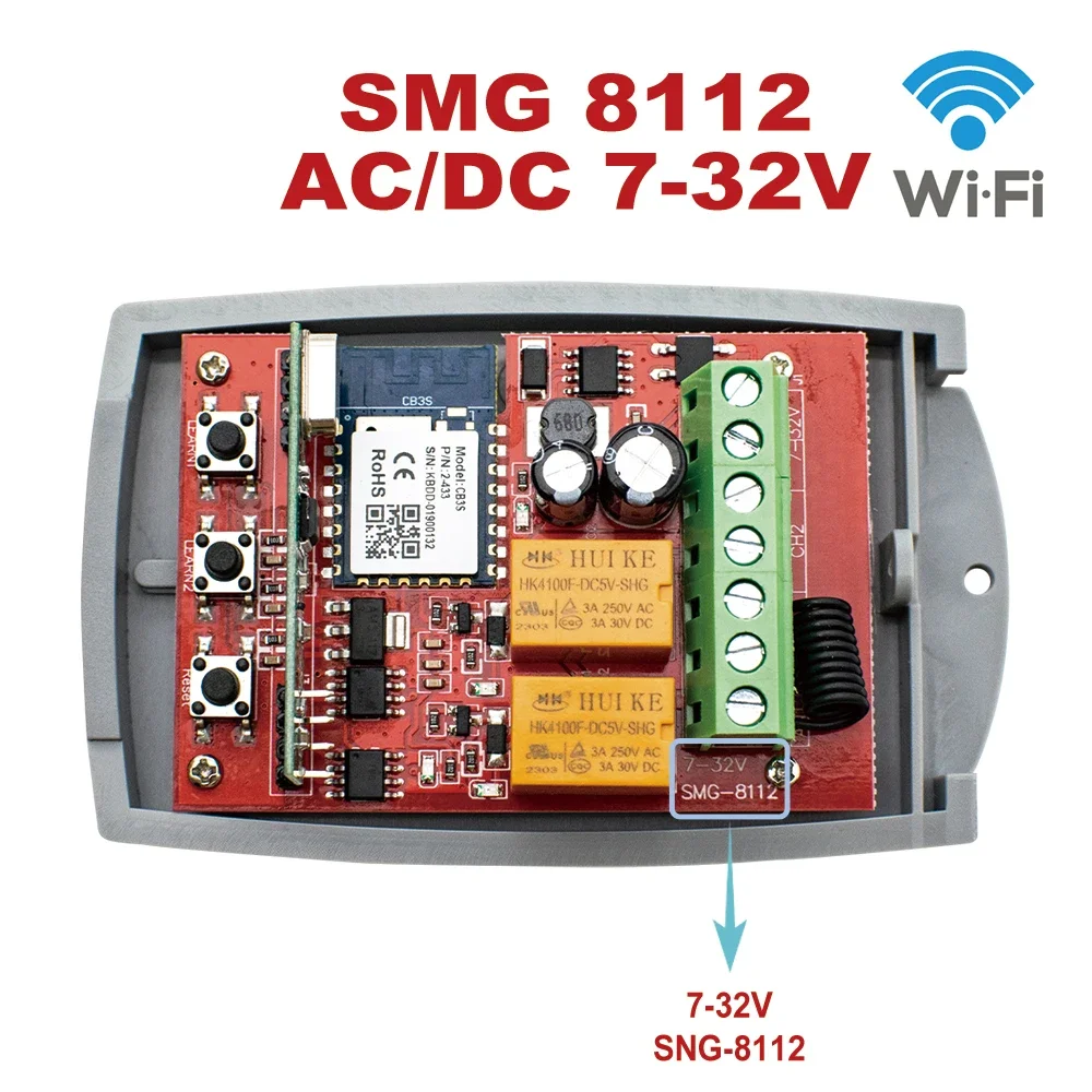 Smart WiFi Garage Door Remote Control Opener with Dual Channel Receiver
