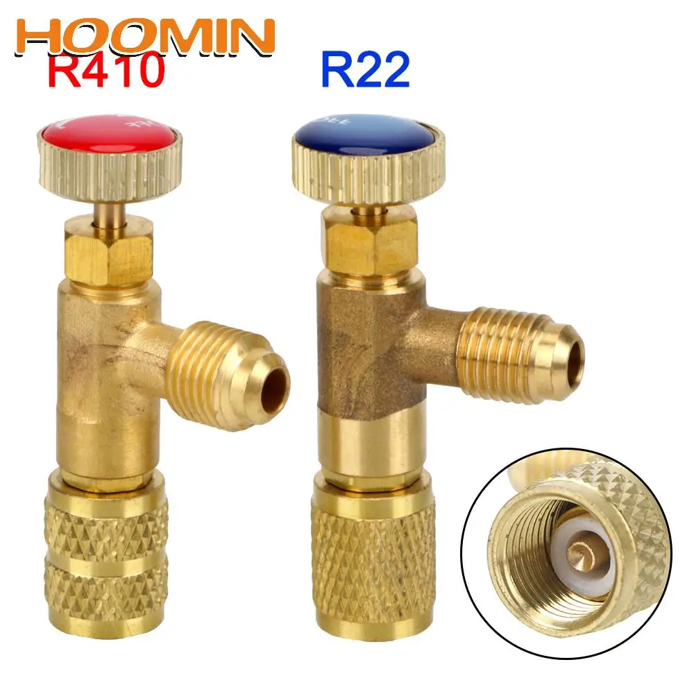 

HOOMIN 2pcs R410 Safety Adapter 1/4 " R22 Liquid Safety Valve Air Conditioning Repair and Fluoride Air Conditioning Refrigerant