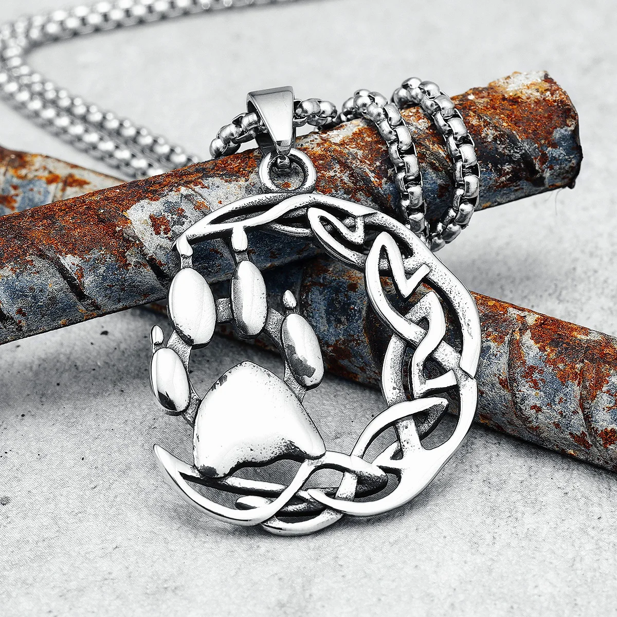 Viking Bear Clan Men Collane Acciaio Inossidabile 316L Nordic Animal Paw Ciondolo Catena Punk Per Amico Regalo Di Gioielli Maschili All'Ingrosso