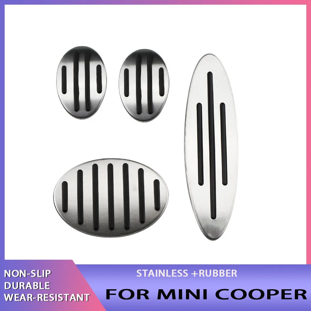 Stainless Steel Pedal Cover Stainless Steel Accelerator Gas Brake Clutch Pedal Pad Cover for All Mini Cooper Models R52-F57