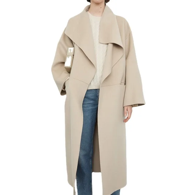 Women Trench Wool Cashmere Double faced 