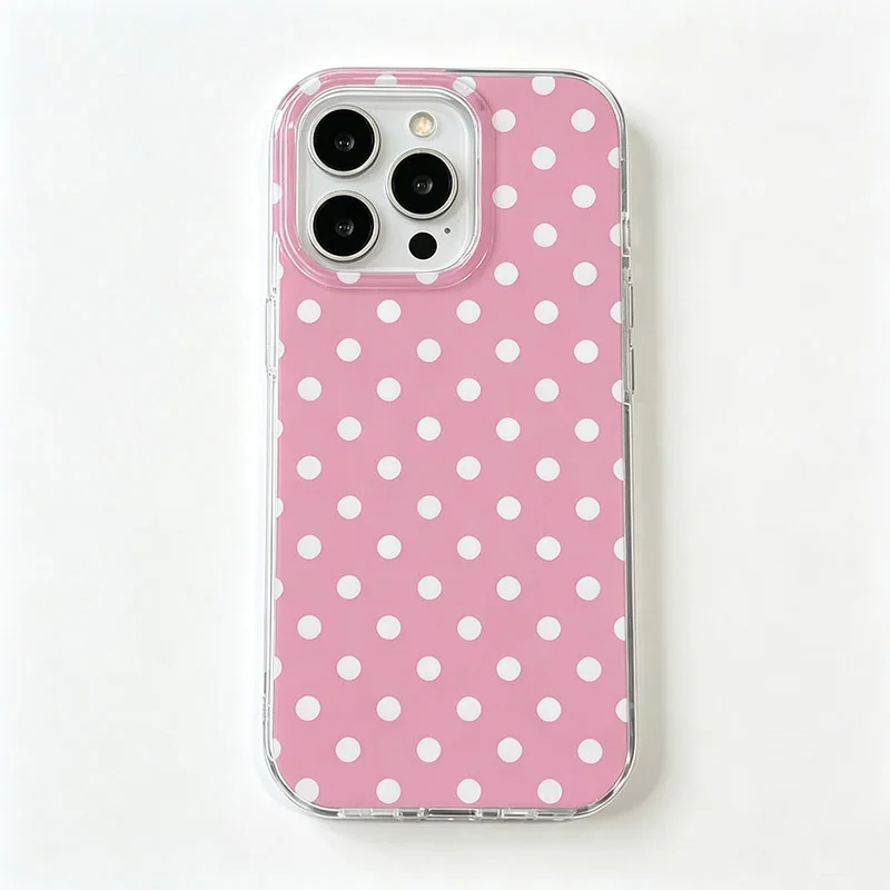 Pastel Pink Polka Dot Clear Phone Case