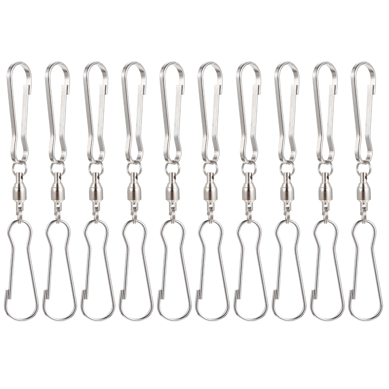 

10 Pcs Decor Decorative Hook Rotating Dual Clip Hooks Ordinary Bearing Display Windbell Hanger Hanging Clips Swivel Suspension