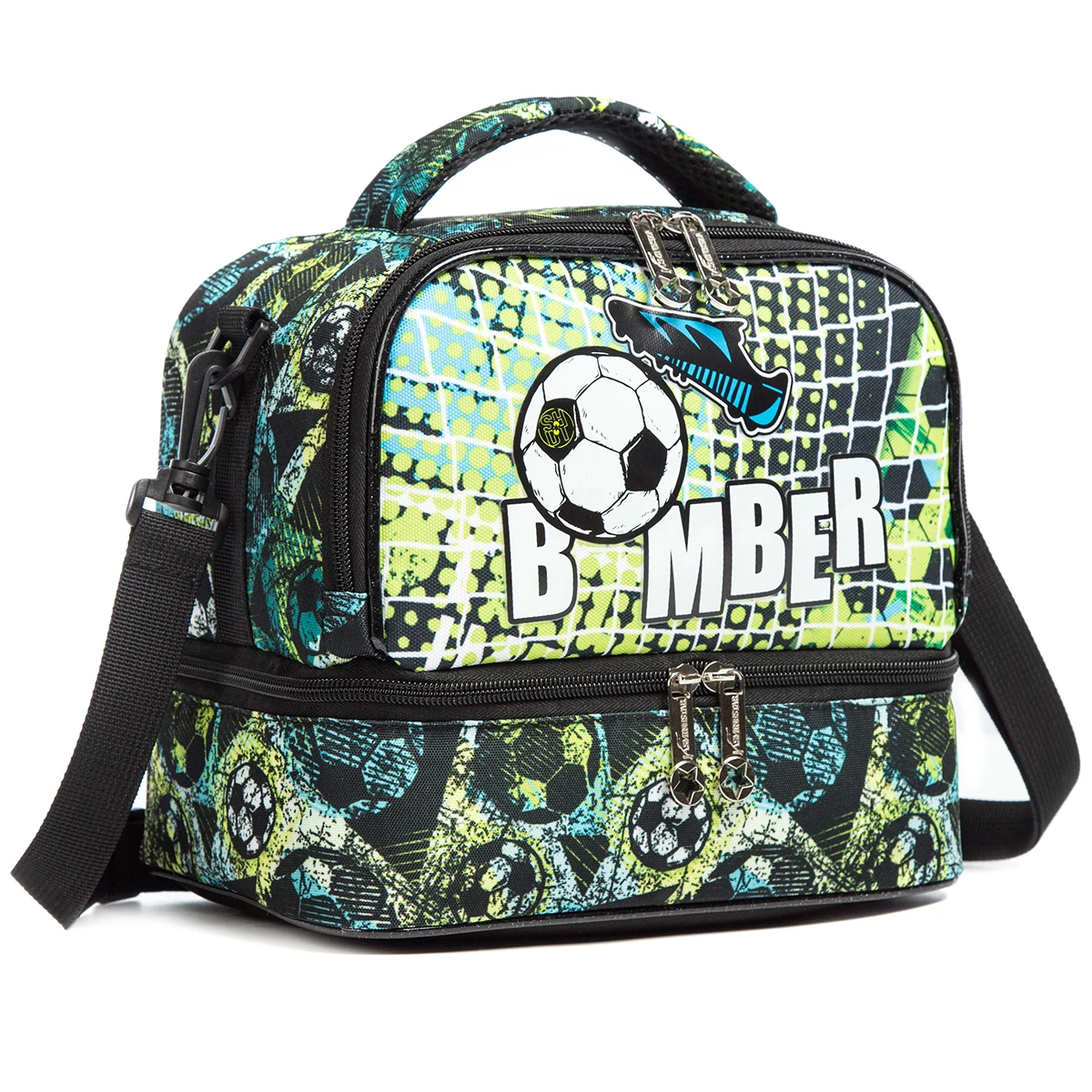 Kids Lunch Bag for Boys with Water Bottle Holder School Insulated Lunch Bags for kids with Multiple Zippered Pocket