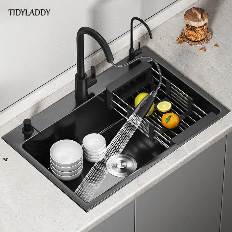 Matte Square Kitchen Sink Nano Stainless Steel Kitchen Accessories High-Quality Large Single Slot Wash Basin Kitchen Faucets brass square sink soap dispenser 400ml abs plastic bottle pump hand wash kitchen sink liquid soap dispenser