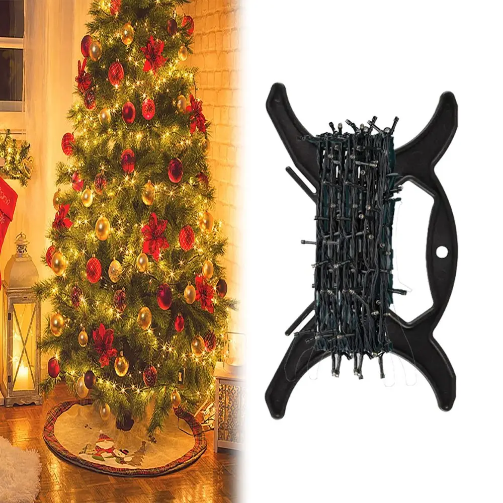 5pcs Portable Christmas Light Storage Holder All Purpose Plastic Light Cord Organizer Black Holiday Storage After Holiday