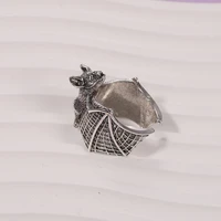 Bague gothique chauve-souris ailée, bande ouverte réglable en alliage de Zinc pour hommes et femmes, bijoux Punk romantiques foncés, cadeau 6