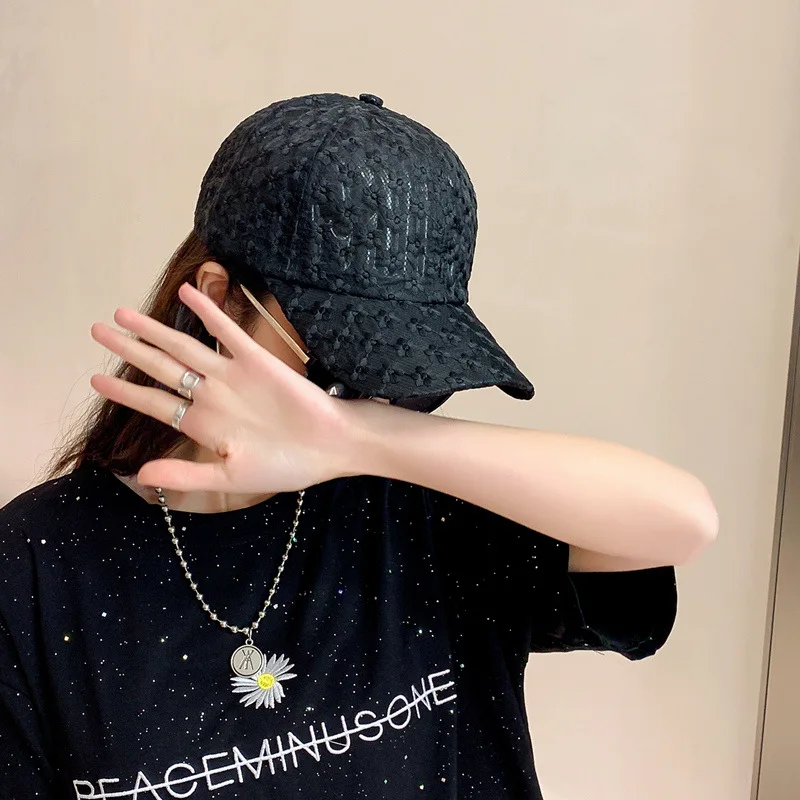 Lace Floral Sun Hat for Outdoor Sports-UV Protection Baseball Cap for Hiking, Running, Cycling-Casual and Fashionable Cap