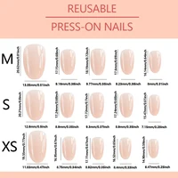 150Pcs Gradient Nude Short Almond Fake Nails XS/S/M Size Glossy Full Cover Press On Nail French False Fingertips for Women Daily 6