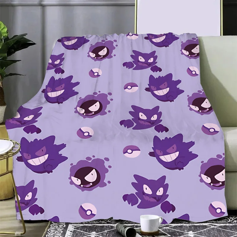 Anime Pokemon Gengar Printed Blanket Picnic Blankets Warm Blanket Soft and Comfortable Blanket Home Travel Birthday Gift 4