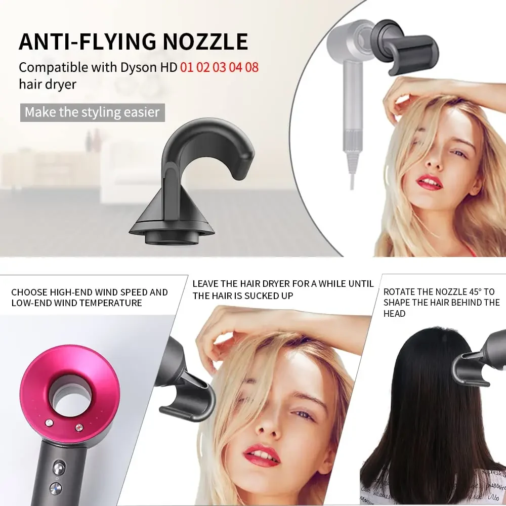 Description Picture 4 of itemFor Dyson Hair Dryer Anti-Warping Nozzle HD01,HD02,HD03,HD04,HD08,HD15 Universal Diffuser Nozzle Household Hair Styling tools
