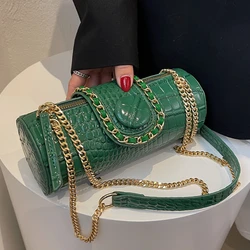 Small Chain Barrel Shaped PU Leather Bags for Women 2022 Fashion New Women's Luxury Designer Handbag Shoulder Crossbody Bags