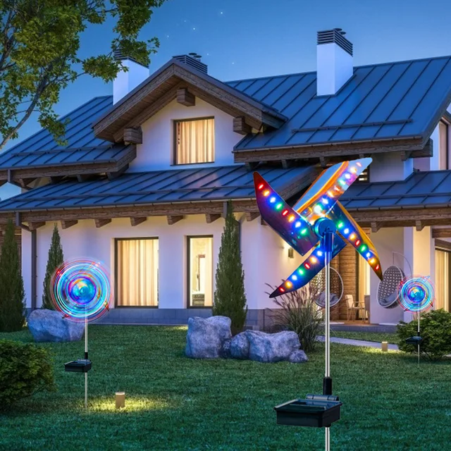 Napenergia -Erőteljes Szélmalom Könnyű Kültéri Kerti Dekoráció 32 Led Spot Path Tájfény Lámpák Vízálló Éjszakai Fény 1Pc - Image 4