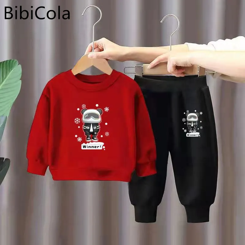 

Fashion Toddler Baby Boys Girls Clothes Spring Autumn Clothing Set Kids Cute Cartoon Bear Sweatshirt Pullover+Pants 2Pcs Outfits